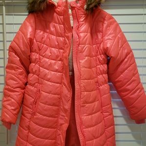 Coral cat & jack girls long puffer jacket